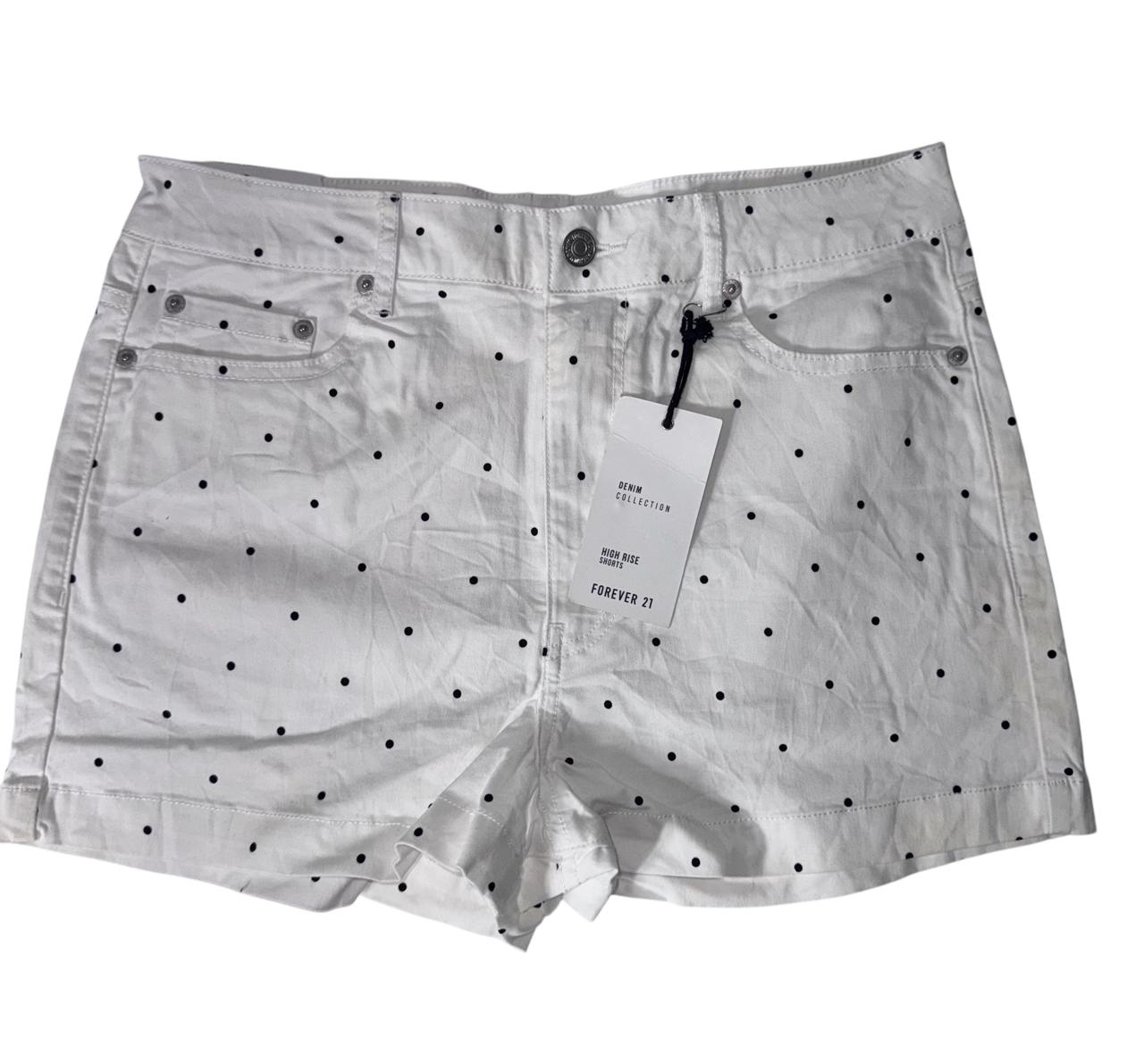 Shorts Mujer forever blanco con puntos negros