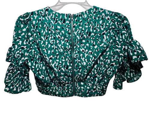 Blusa  verde con blanco